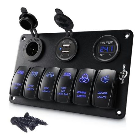 mictuning-aluminum-switch-panel-w-lighter-adapter-dual-usb-voltmeter