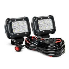 Nilight 18W Led Flood Beam Light Pods With Wiring Harness (Pair) 