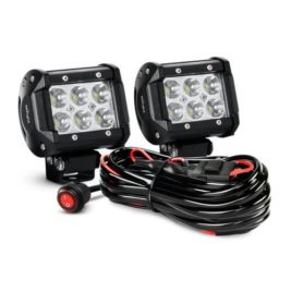 Nilight 18W Led Spot Beam Light Pods With Wiring Harness (Pair) 