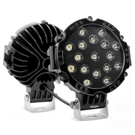Nilight 7-Inch 51w Black Round LED Spot Light (Pair)