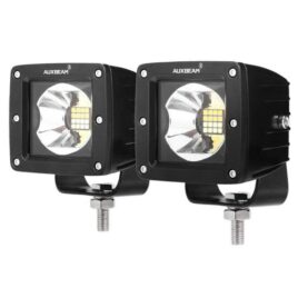 Auxbeam 3-Inch 16w Bicolor Spot Beam LED Square Pods (Pair)