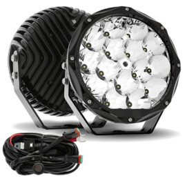 Auxbeam Round Offroad Light 9-Inch Round 46w Spot Beam with Orsam Chips (Pair)