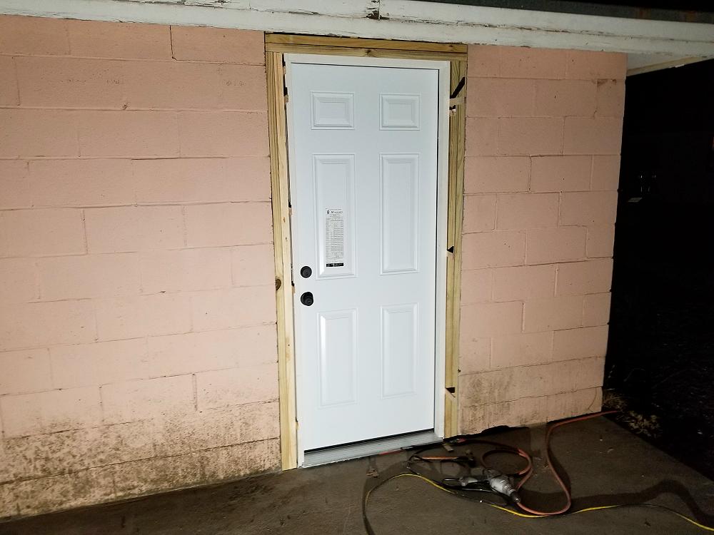 Door mounted in rough in