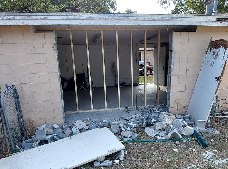 cinderblocks removed