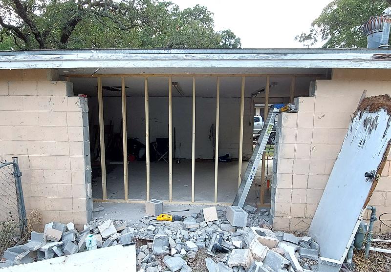 Removed the loose cinderblocks to reset them.