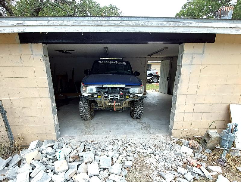 The new header in place and my Ford Ranger parked inside