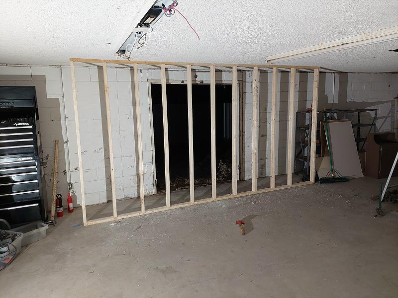 Support wall in place